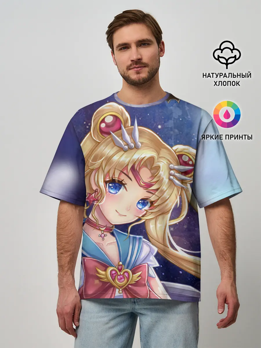 Мужская футболка оверсайз / SAILOR MOON
