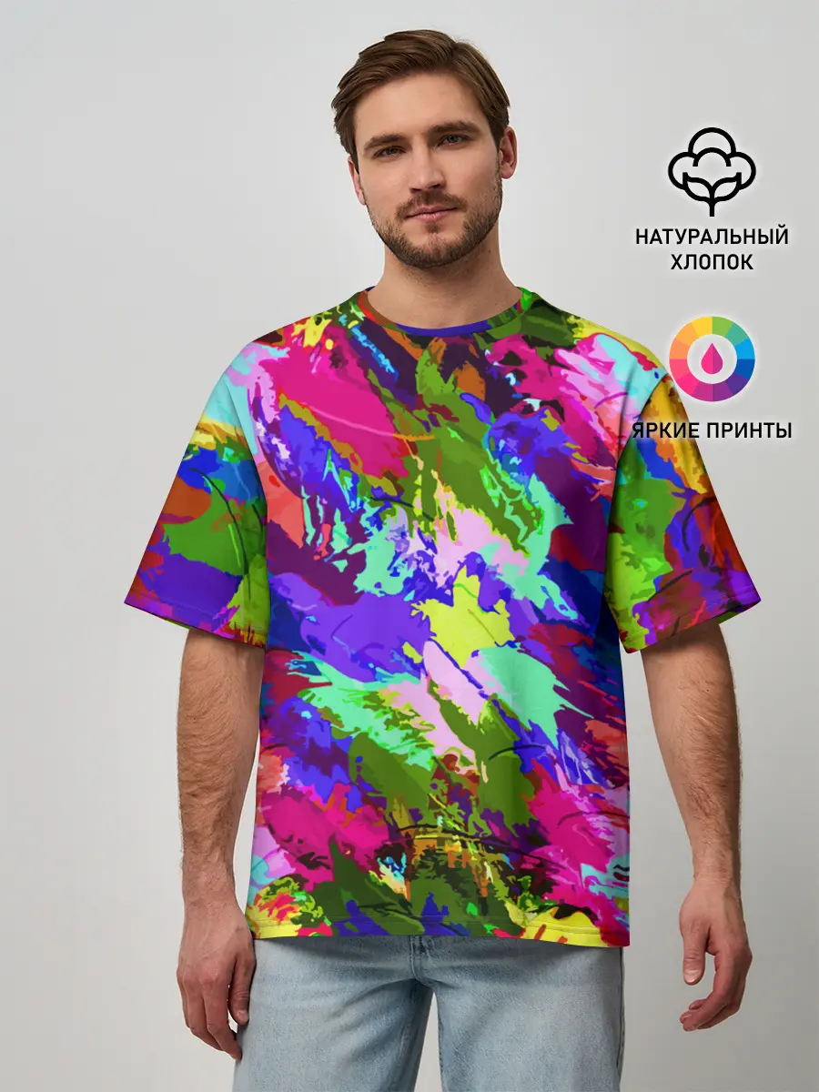 Мужская футболка оверсайз / Краска
