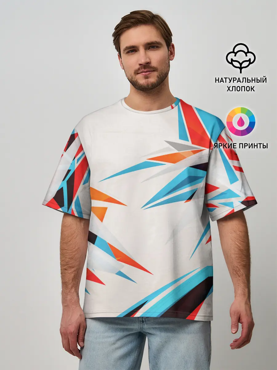 Мужская футболка оверсайз / ОСКОЛКИ