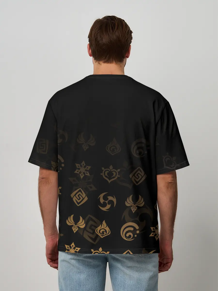 Мужская футболка оверсайз / Путешественник / Genshin Impact