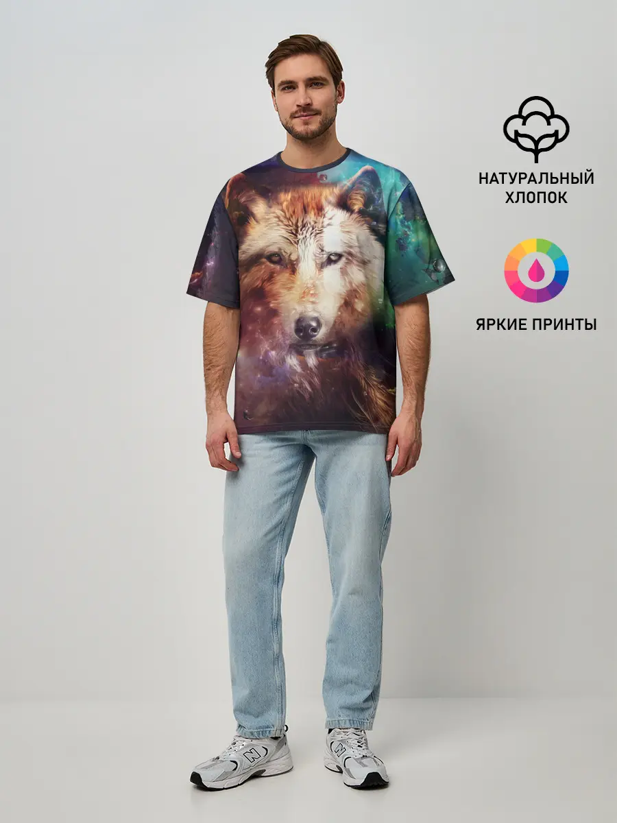 Мужская футболка оверсайз / WOLF