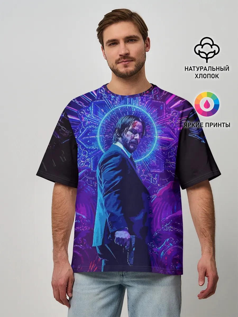 Мужская футболка оверсайз / John Wick