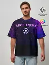 Мужская футболка оверсайз / Arch Enemy. Neon logo