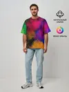 Мужская футболка оверсайз / Цветные Разводы