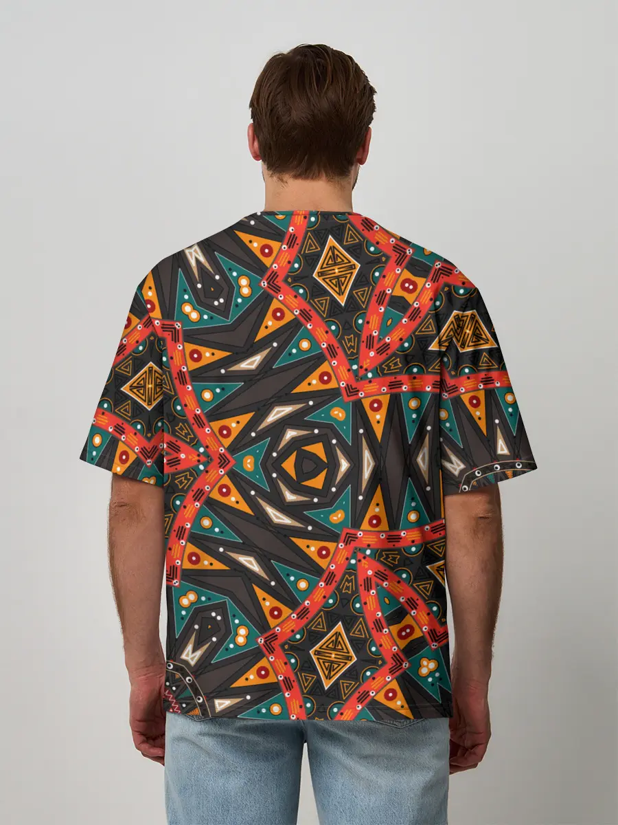 Мужская футболка оверсайз / Абстрактный арабский узор