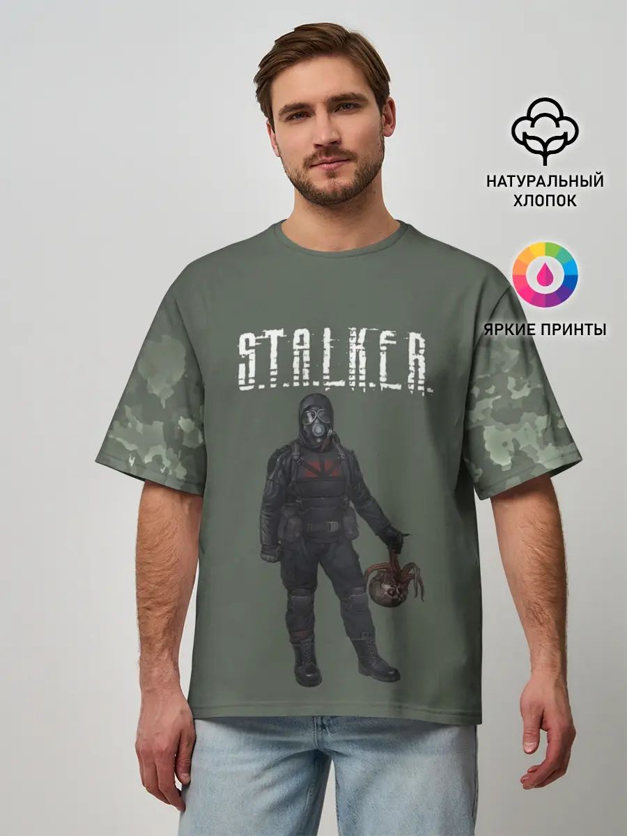 Мужская футболка оверсайз / S.T.A.L.K.E.R. | С.Т.А.Л.К.Е.Р