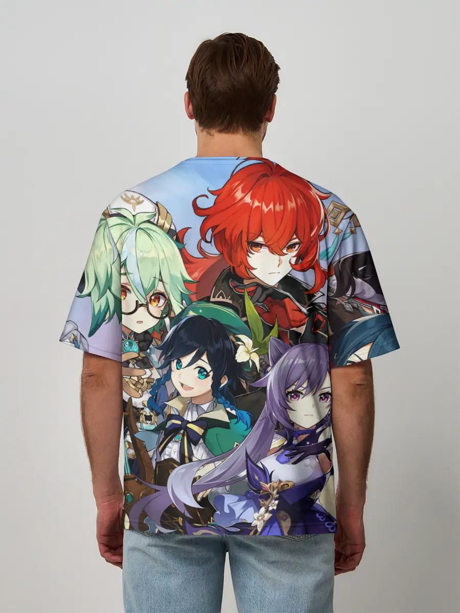 Мужская футболка оверсайз / Персонажи Genshin Impact