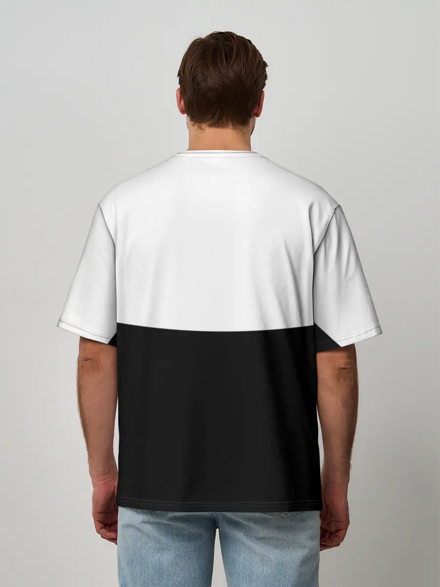 Мужская футболка оверсайз / Black and White