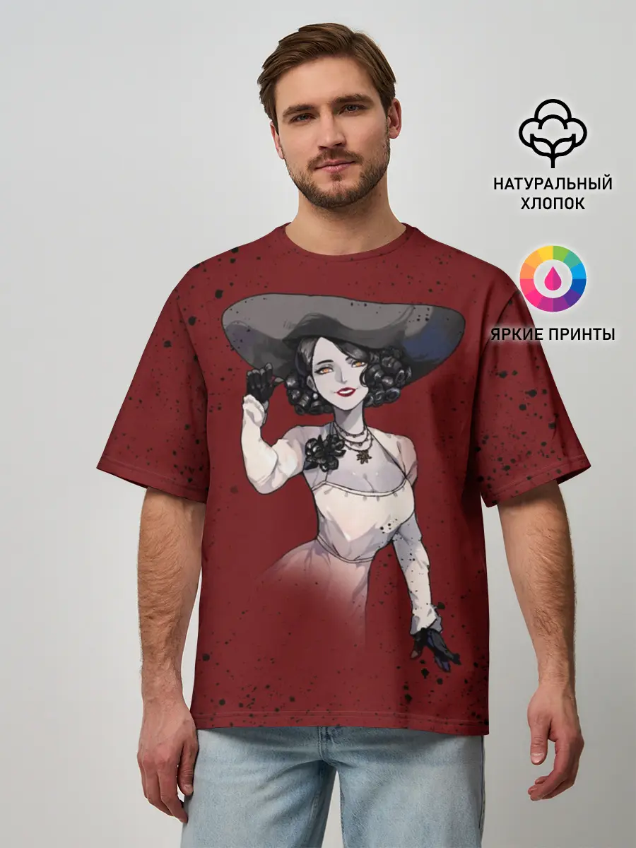 Мужская футболка оверсайз / Resident Evil 8 Димитреску