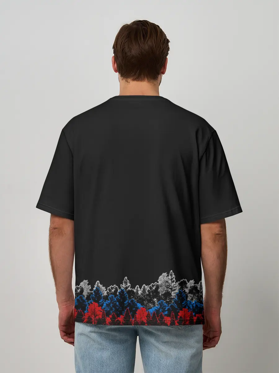 Мужская футболка оверсайз / Флаг из леса