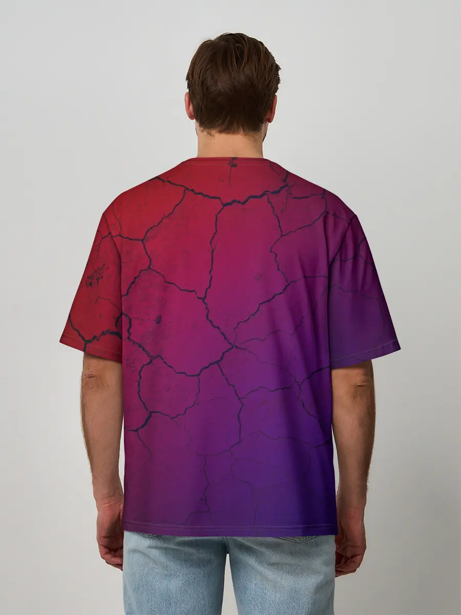 Мужская футболка оверсайз / Трещины