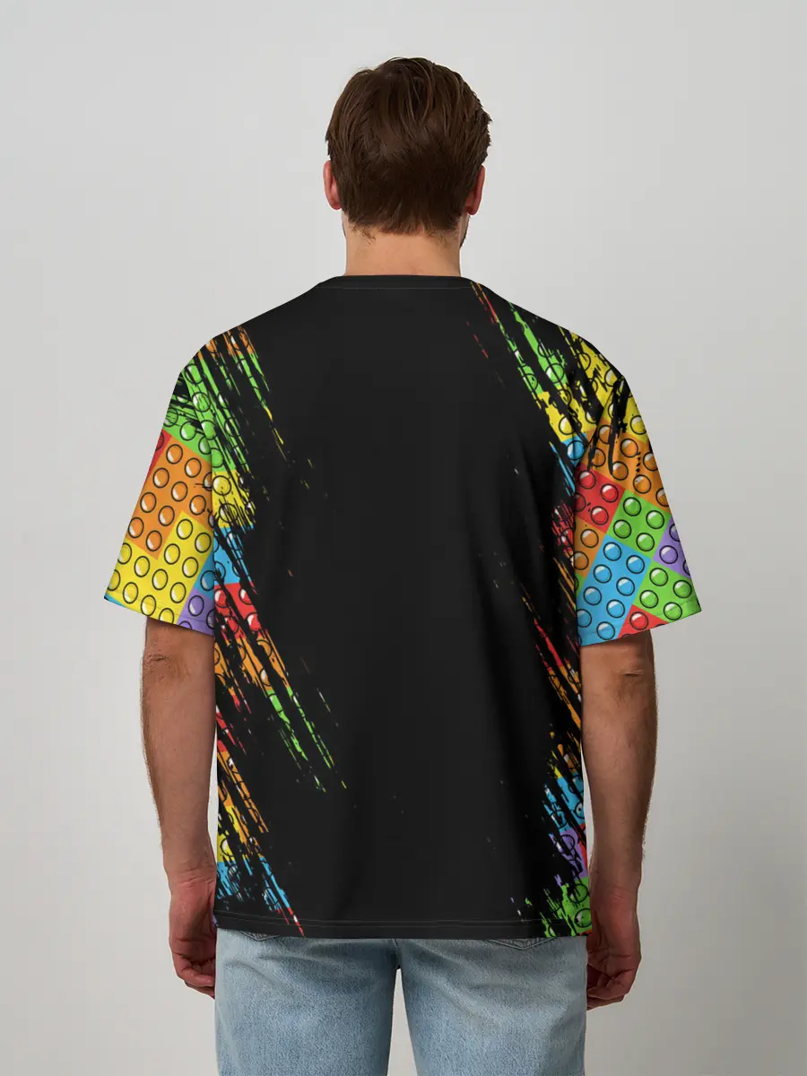 Мужская футболка оверсайз / POP IT / SIMPLE DIMPLE