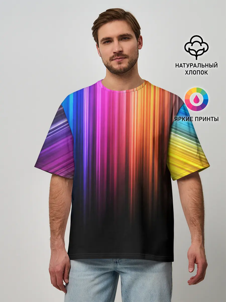 Мужская футболка оверсайз / НЕОНОВЫЙ ЦВЕТ