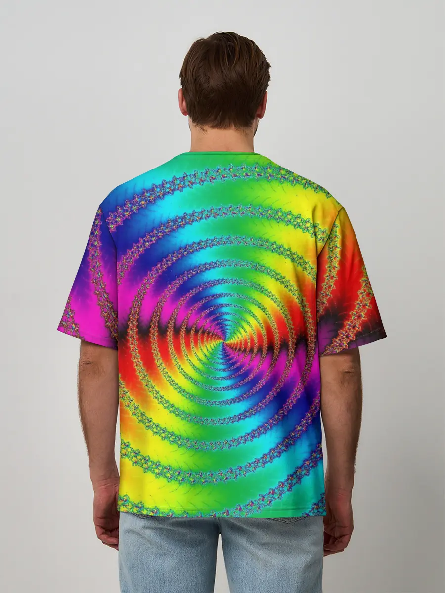 Мужская футболка оверсайз / Цветной гипноз