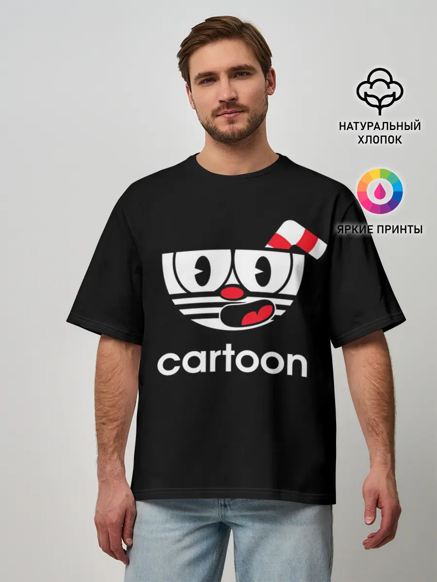 Мужская футболка оверсайз / CUPHEAD | КАПХЕД