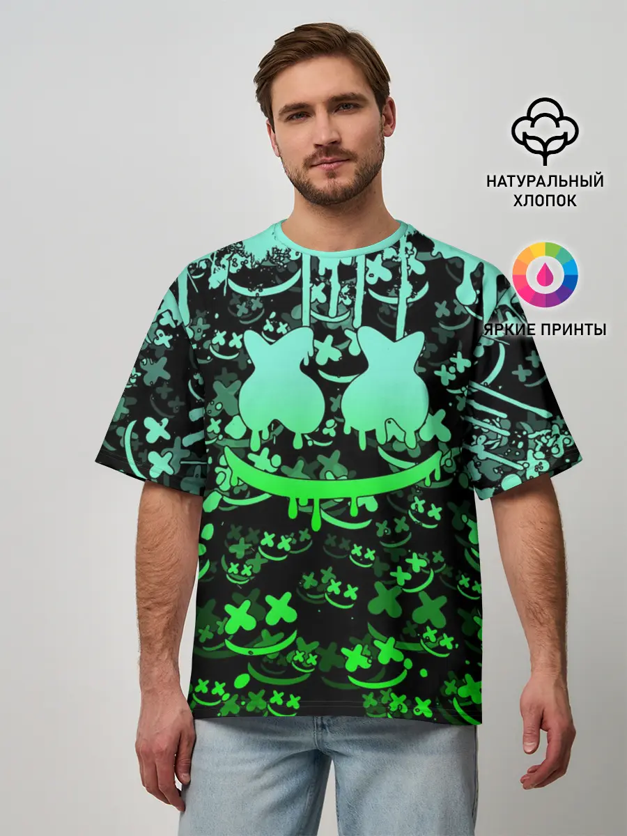 Мужская футболка оверсайз / MARSHMELLO