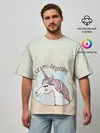 Мужская футболка оверсайз / мечтай единорог