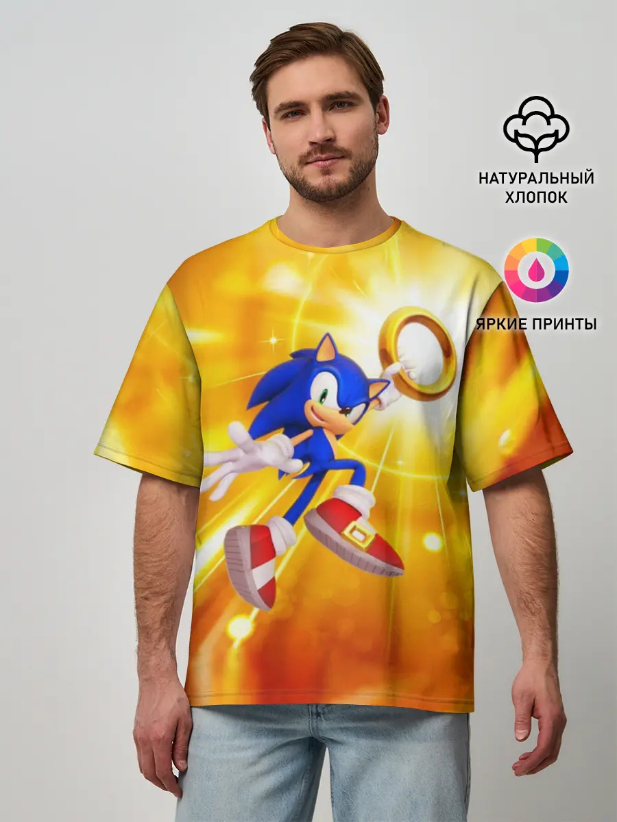 Мужская футболка оверсайз / Sonic