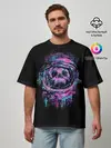 Мужская футболка оверсайз / Космический Череп