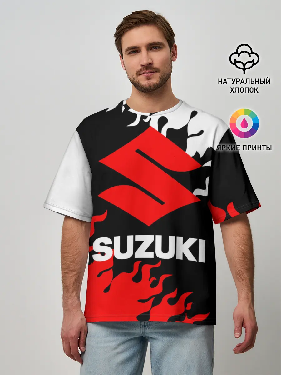 Мужская футболка оверсайз / SUZUKI