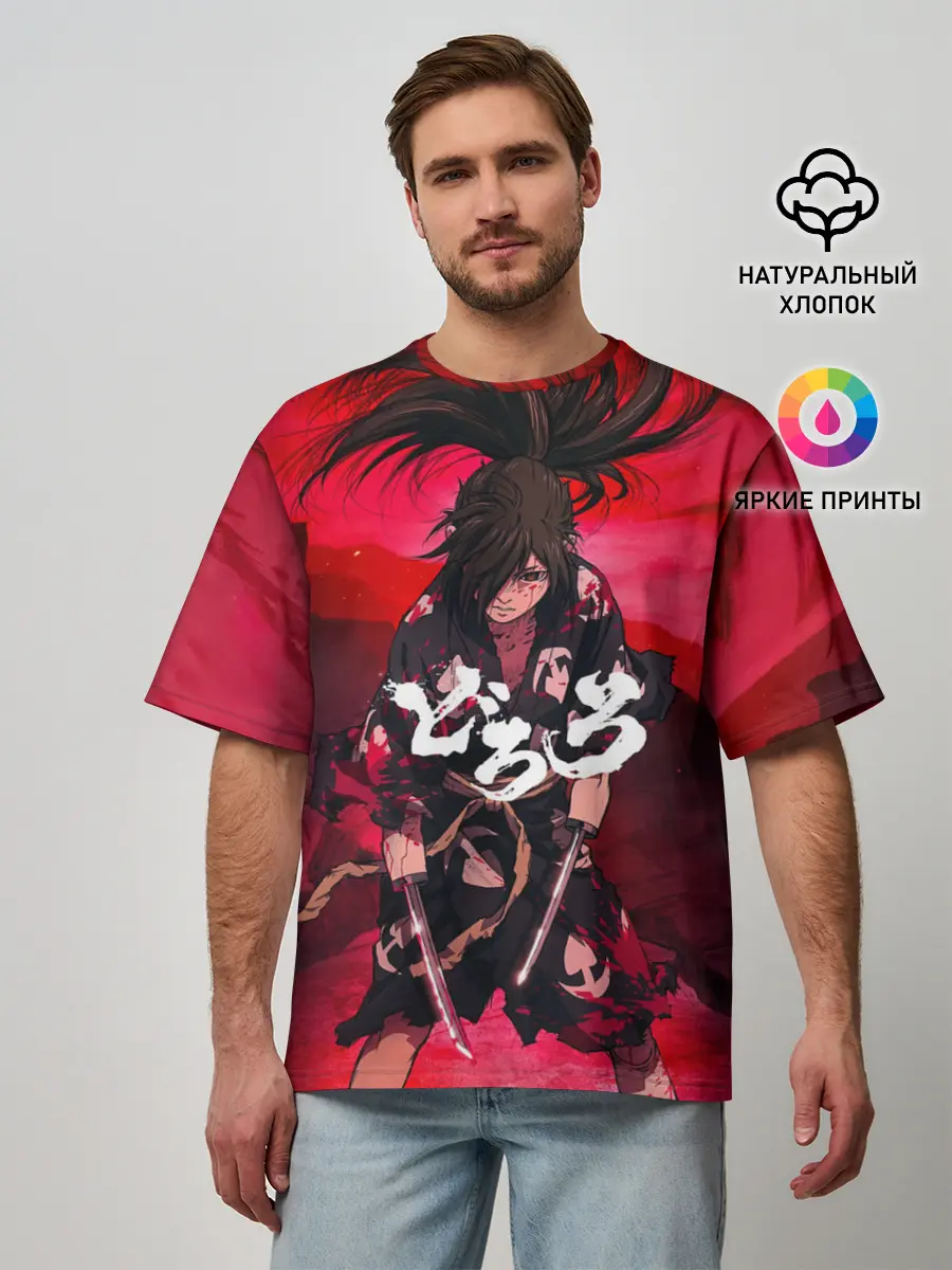 Мужская футболка оверсайз / Dororo Poster | Дороро Постер