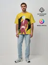Мужская футболка оверсайз / Ban желтый фон