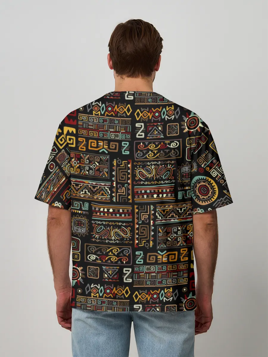 Мужская футболка оверсайз / Этнический орнамент