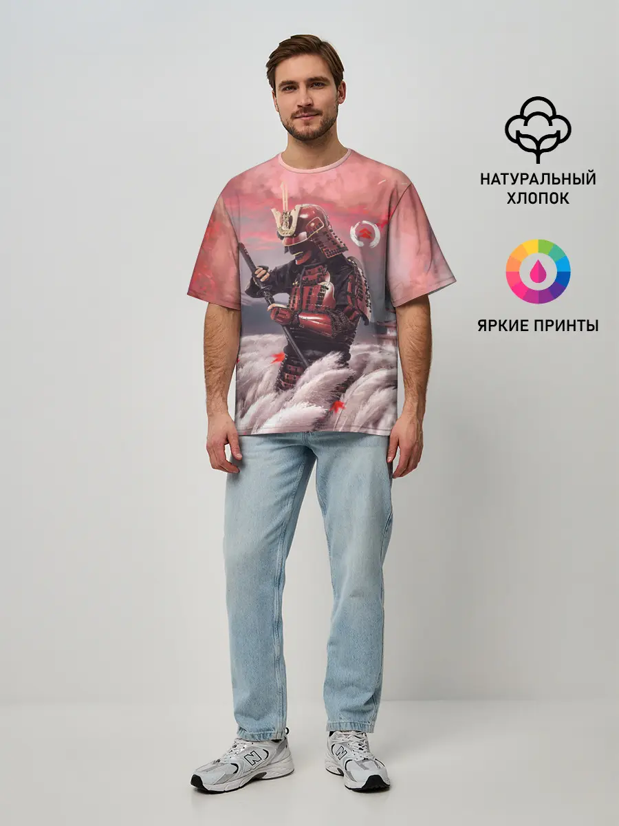 Мужская футболка оверсайз / Ghost of Tsushim | Призрак Цусимы