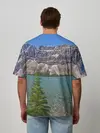 Мужская футболка оверсайз / Горное озеро