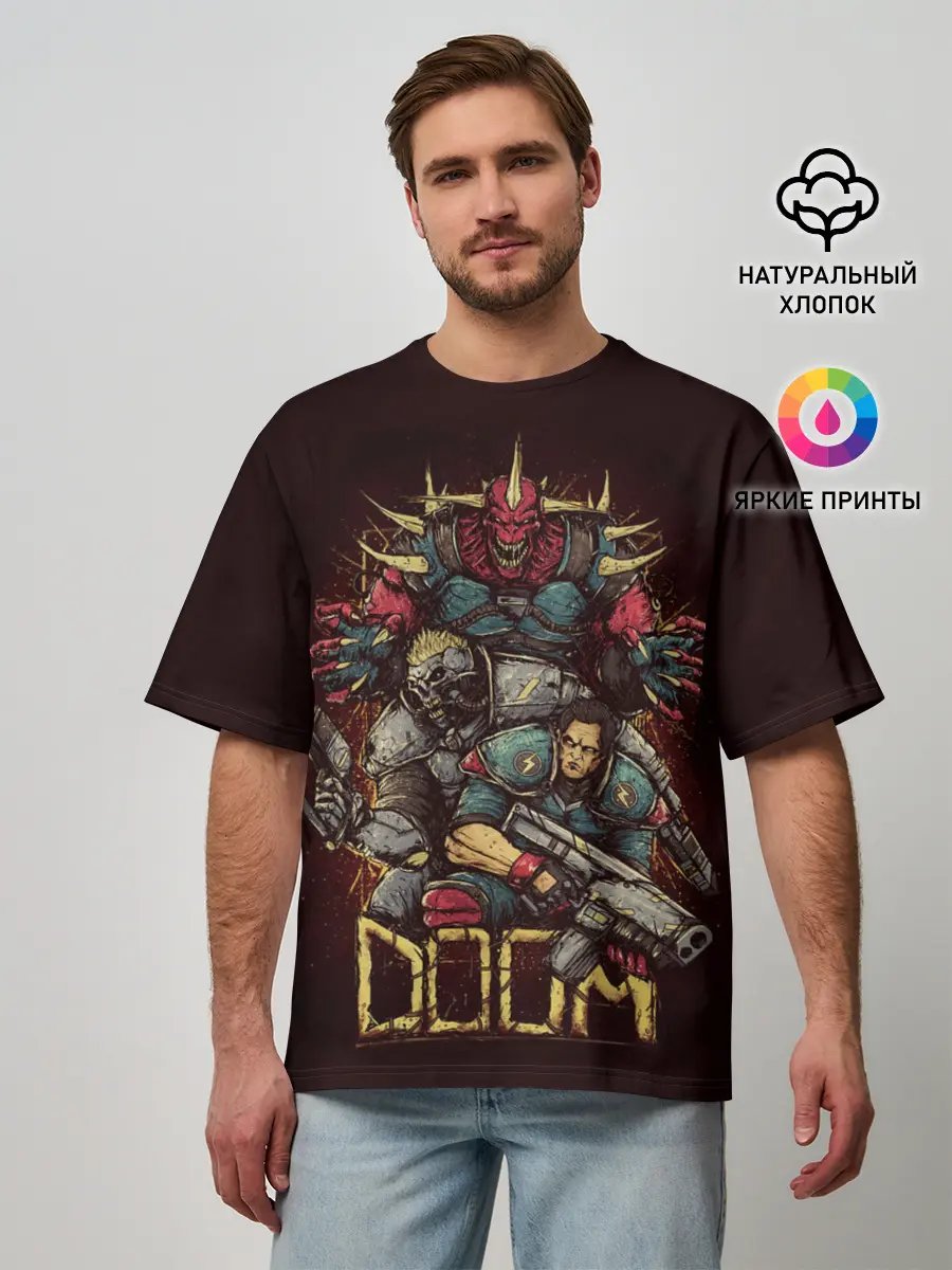 Мужская футболка оверсайз / DOOM