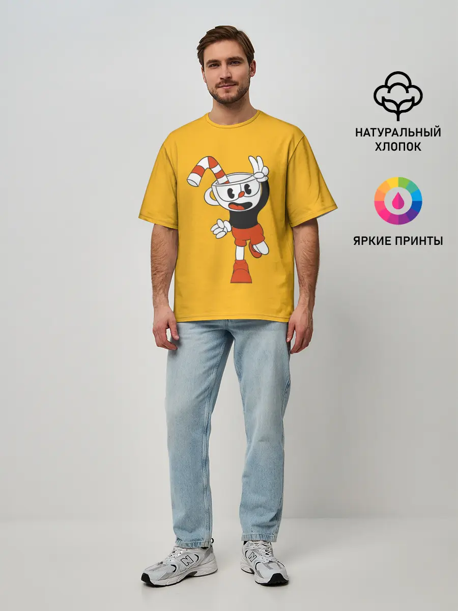 Мужская футболка оверсайз / CUPHEAD