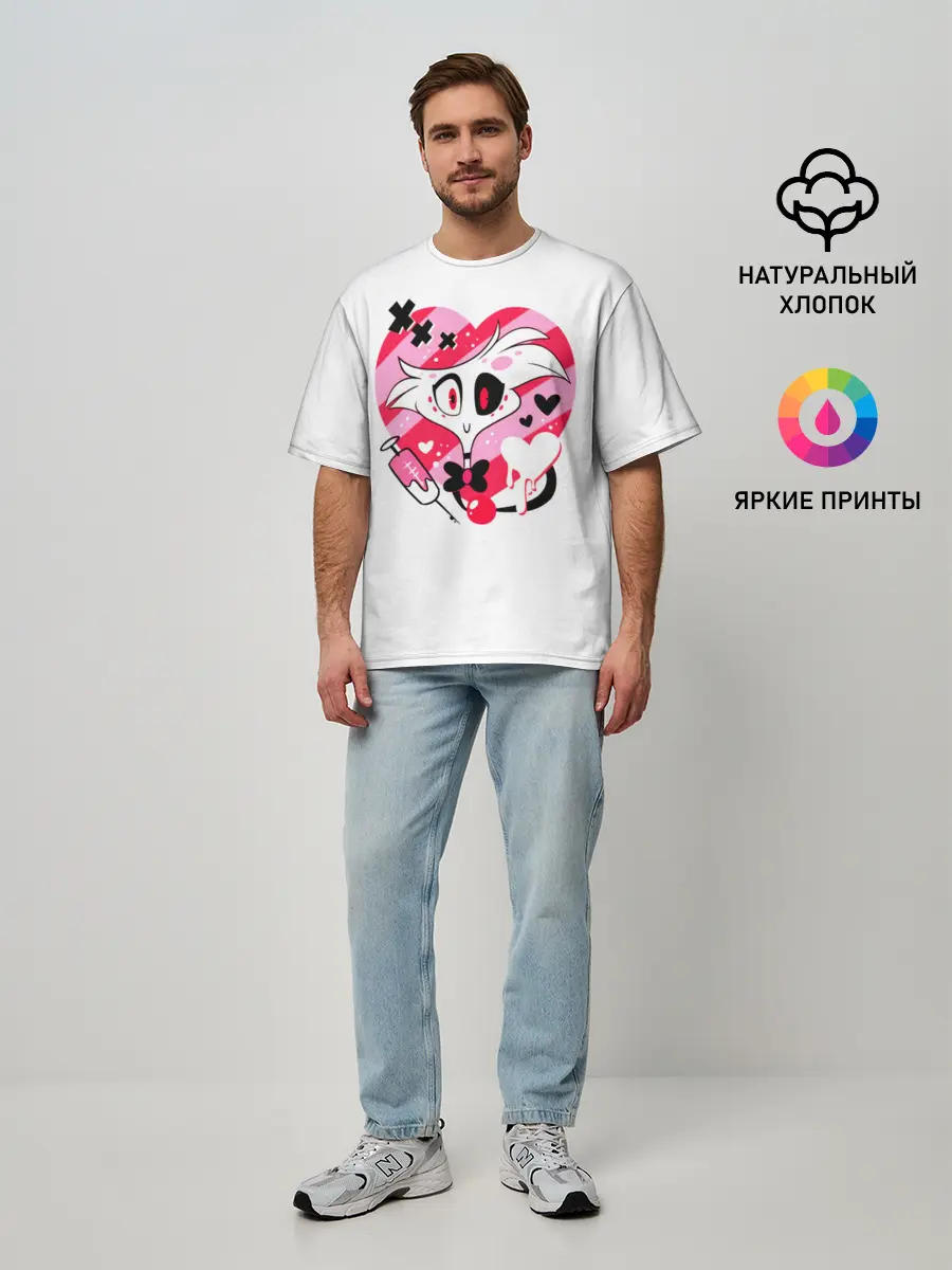 Мужская футболка оверсайз / Hazbin Hotel