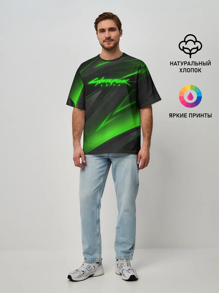 Мужская футболка оверсайз / CYBERPUNK 2077