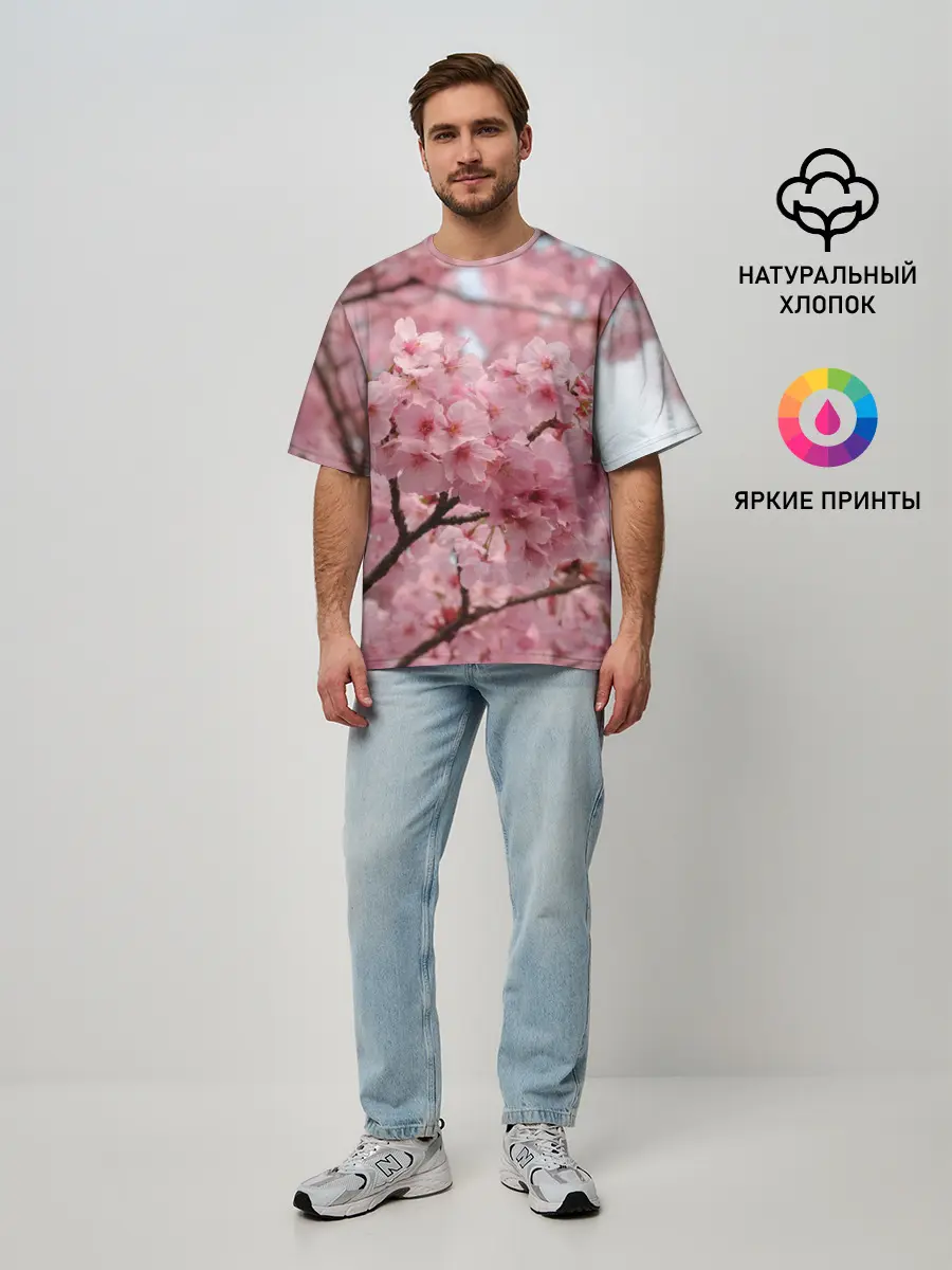 Мужская футболка оверсайз / САКУРА