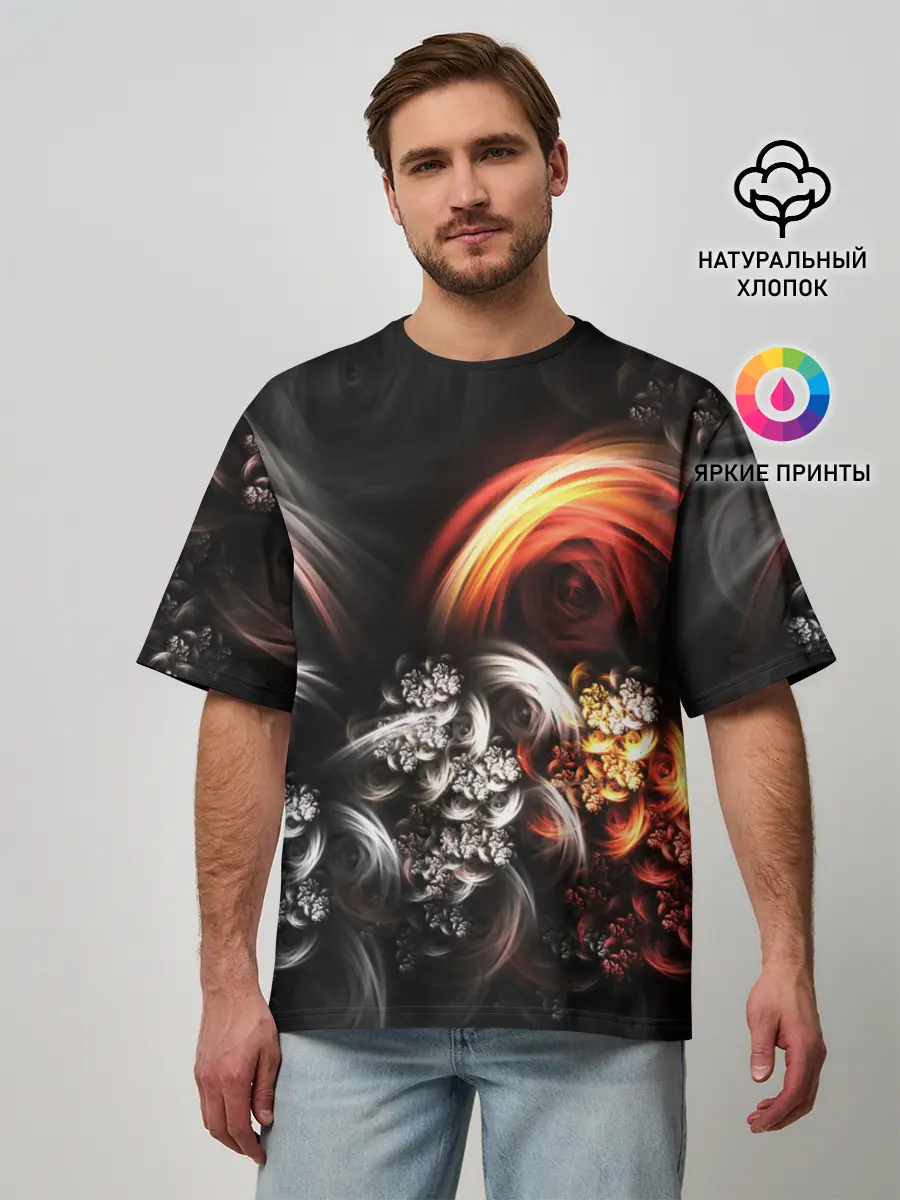 Мужская футболка оверсайз / FRACTALS