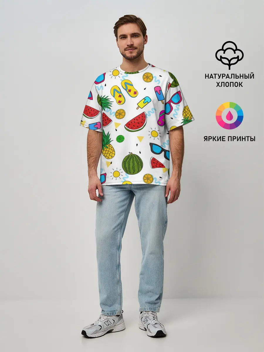 Мужская футболка оверсайз / Летняя