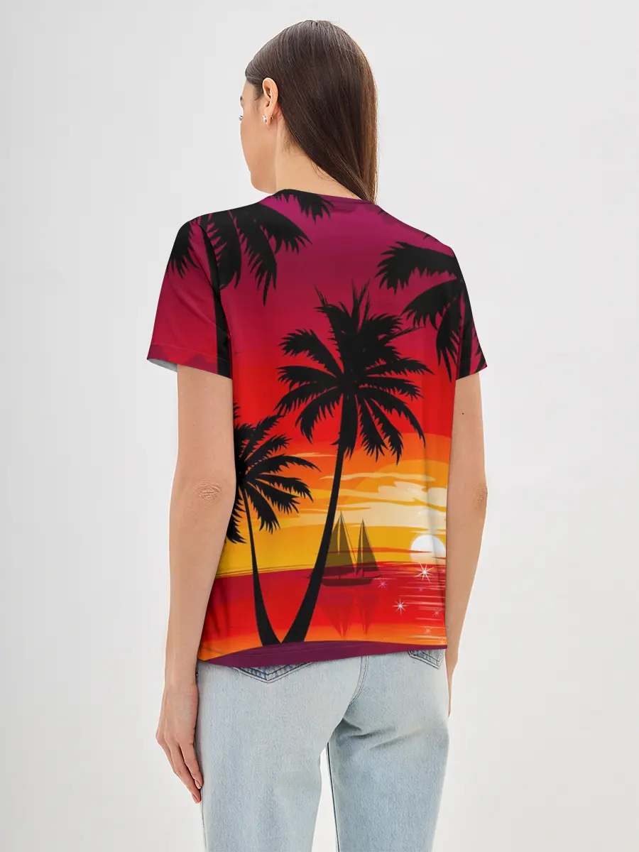Женская базовая футболка / Гавайский закат
