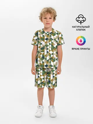 Детская пижама с шортами / Хипстерские треугольники