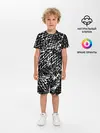 Детская пижама с шортами / Хаос белого на черном