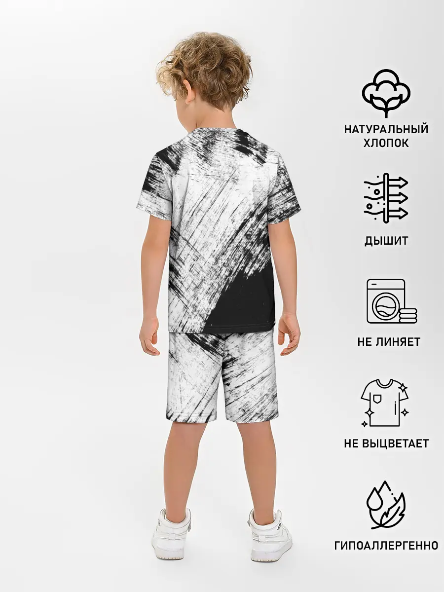 Детская пижама с шортами / Штриховка