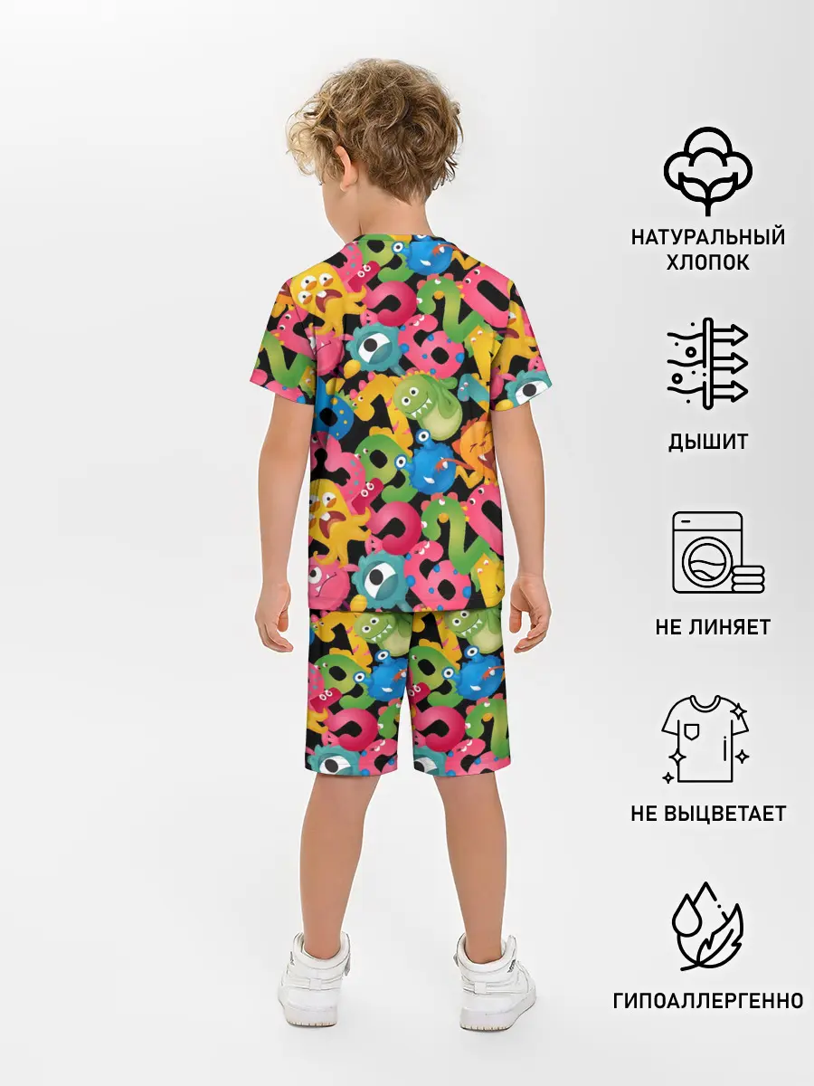 Детская пижама с шортами / Monstry с цифрами