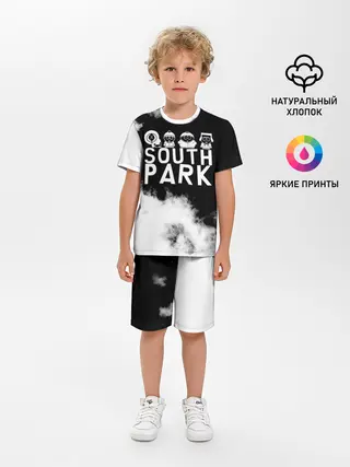 Детская пижама с шортами / Все пацаны на черном фоне Южный Парк