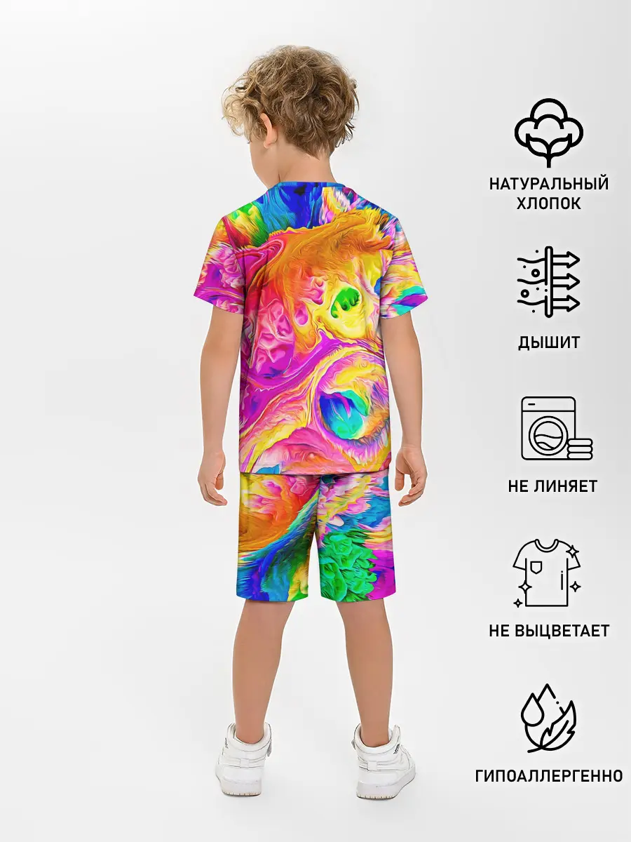 Детская пижама с шортами / TIE DYE | ЯРКИЕ КРАСКИ