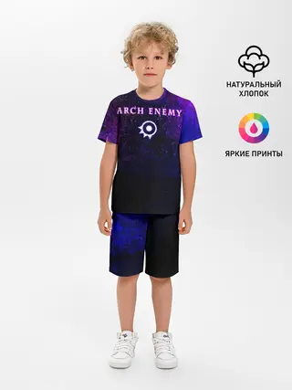 Детская пижама с шортами / Arch Enemy. Neon logo