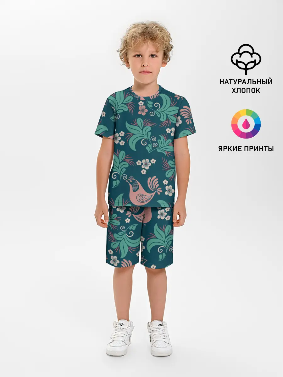 Детская пижама с шортами / Птицы в Цветах