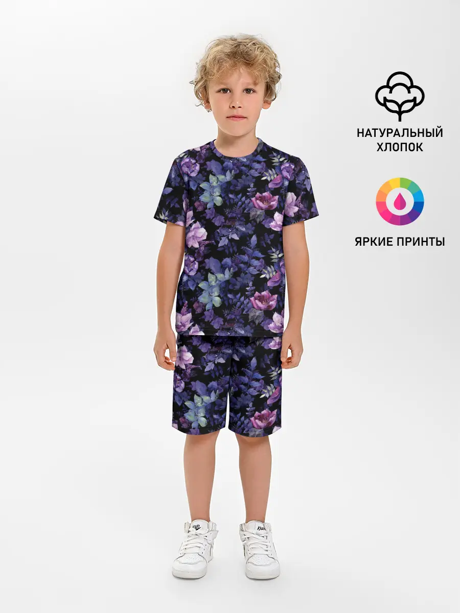 Детская пижама с шортами / Цветочный сад