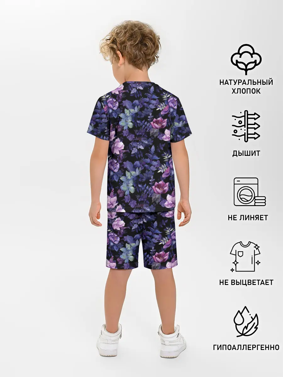 Детская пижама с шортами / Цветочный сад
