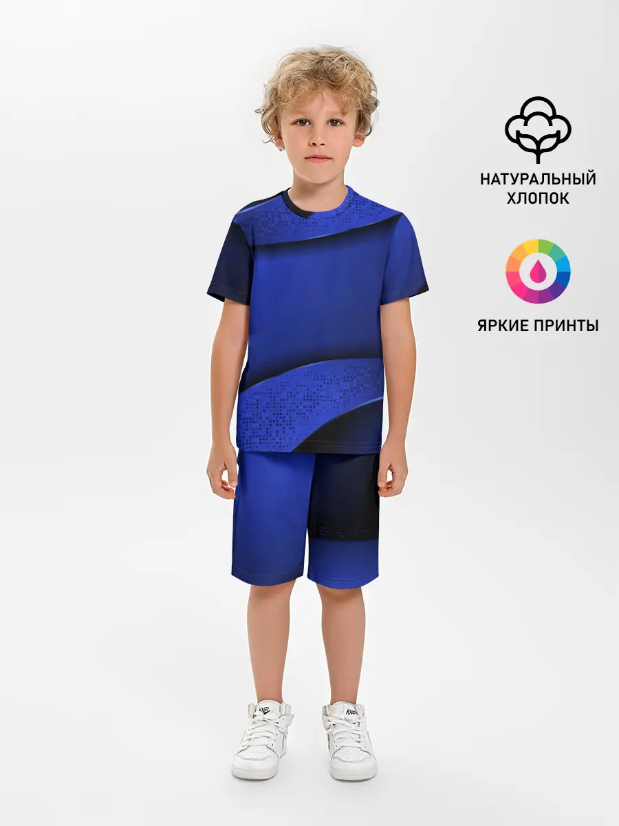 Детская пижама с шортами / 3D BLUE Вечерний синий цвет