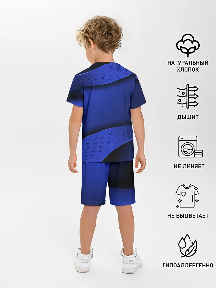 Детская пижама с шортами / 3D BLUE Вечерний синий цвет