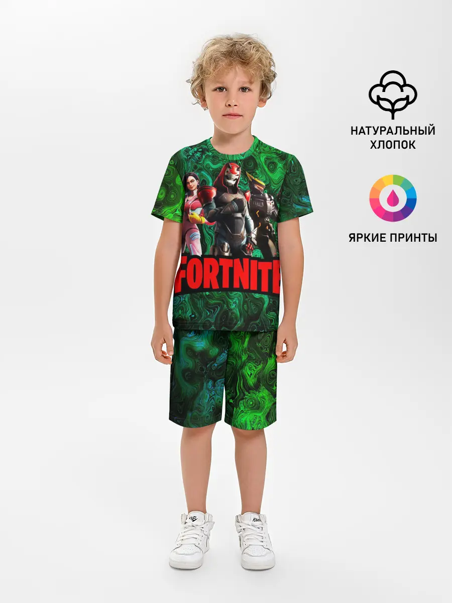 Детская пижама с шортами / Фортнайт | Волны